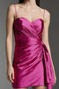 Load image into Gallery viewer, Fuchsia Short Tight Prom Dress with Side Cape