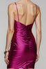 Load image into Gallery viewer, Fuchsia Spaghetti Straps Short Tight Prom Dress with Slit