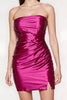 Load image into Gallery viewer, Fuchsia Strapless Tight Short Prom Dress with Slit