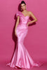 Load image into Gallery viewer, Hot Pink Mermaid One Shoulder Long Pageant Dress