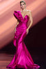 Load image into Gallery viewer, Fuchsia Mermaid One Shoulder Long Pageant Dress with Ruffles
