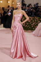 Load image into Gallery viewer, Simple Blush One Shoulder Ruched Long Pageant Dress