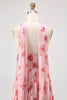 Load image into Gallery viewer, Dusty Rose Sweetheart Floral Neck Scarf Long Corset Prom Dress with Slit