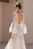 Load image into Gallery viewer, Ivory Tulle V-Neck Sweep Train A Line Corset Wedding Dress with Lace