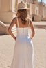 Load image into Gallery viewer, Ivory Satin Boho Sheath Sweep Train Wedding Dress