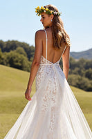 Load image into Gallery viewer, Ivory Lace Mermaid Sweep Train Corset Wedding Dress