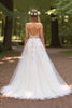 Load image into Gallery viewer, Ivory Tulle Deep V-Neck Ball Gown Wedding Dress with Appliques
