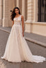 Load image into Gallery viewer, Ivory One Shoulder Sweep Train Chiffon Wedding Dress with Appliques