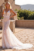 Load image into Gallery viewer, Ivory Lace Spaghetti Straps Mermaid Sweep Train Wedding Dress