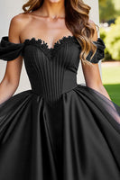 Load image into Gallery viewer, Black Tulle A Line Short Corset Prom Dress