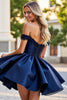 Load image into Gallery viewer, Burgundy Corset A Line Satin Short Prom Dress with Lace