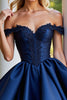 Load image into Gallery viewer, Burgundy Corset A Line Satin Short Prom Dress with Lace