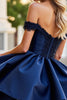 Load image into Gallery viewer, Burgundy Corset A Line Satin Short Prom Dress with Lace