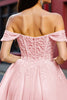 Load image into Gallery viewer, Blush A Line Tulle Short Corset Prom Dress with Lace