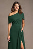 Load image into Gallery viewer, Burgundy Sheath Satin Maxi Mother of the Bride Dress with Slit