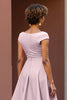 Load image into Gallery viewer, Dusty Rose Satin V-Neck A Line Midi Mother of the Bride Dress