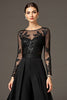 Load image into Gallery viewer, Black Chiffon A Line Maxi Mother of the Bride Dress with Lace