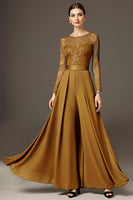 Load image into Gallery viewer, Black Chiffon A Line Maxi Mother of the Bride Dress with Lace