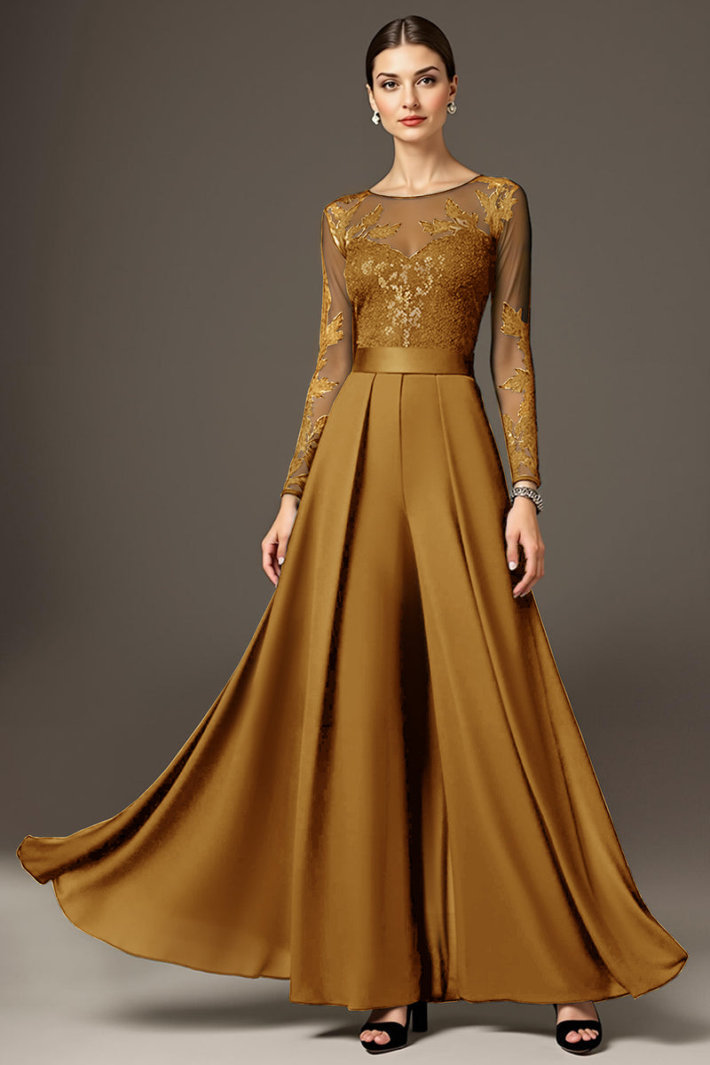 Load image into Gallery viewer, Black Chiffon A Line Maxi Mother of the Bride Dress with Lace