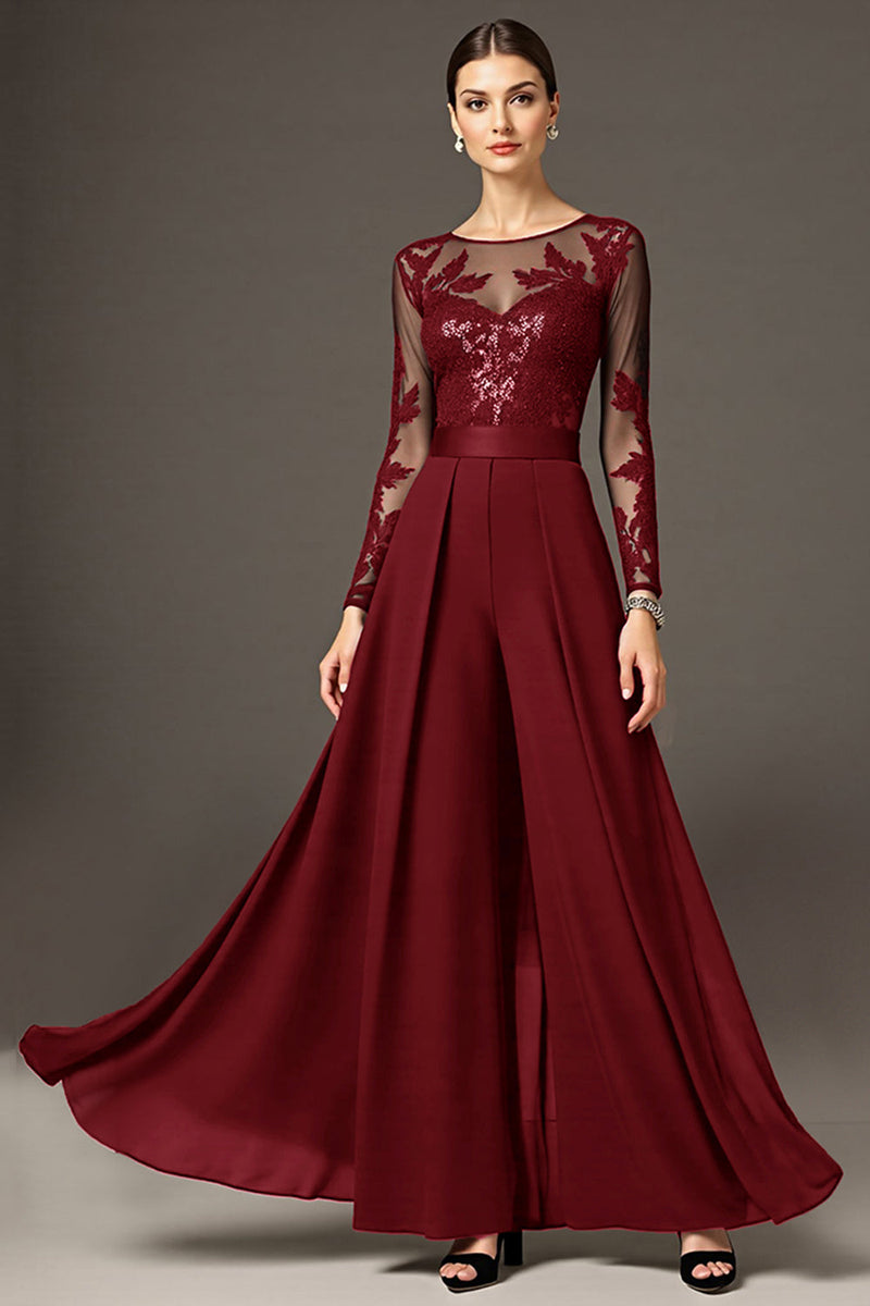 Load image into Gallery viewer, Black Chiffon A Line Maxi Mother of the Bride Dress with Lace