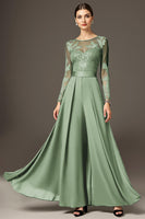 Load image into Gallery viewer, Black Chiffon A Line Maxi Mother of the Bride Dress with Lace