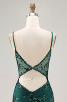 Load image into Gallery viewer, Sparkly Dark Green Tight Short Corset Prom Dress with Sequins