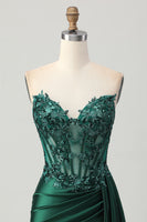 Load image into Gallery viewer, Sparkly Dark Green Sweetheart Corset Short Prom Dress