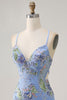 Load image into Gallery viewer, Sparkly Lilac Tight Beaded Floral Short Prom Dress with Sequins