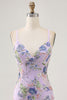 Load image into Gallery viewer, Sparkly Lilac Tight Beaded Floral Short Prom Dress with Sequins