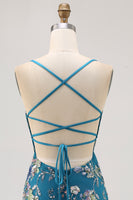 Load image into Gallery viewer, Sparkly Peacock Tight Floral Beaded Short Prom Dress with Sequin