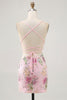 Load image into Gallery viewer, Sparkly Lilac Tight Beaded Floral Short Prom Dress with Sequins