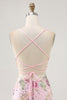 Load image into Gallery viewer, Sparkly Lilac Tight Beaded Floral Short Prom Dress with Sequins