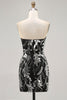 Load image into Gallery viewer, Sparkly Black Strapless Tight Short Mirror Prom Dress