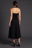 Load image into Gallery viewer, Black Halter A Line Satin Midi Cocktail Dress with Slit