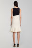Load image into Gallery viewer, Satin Black and White Midi Cocktail Dress with Ruffles