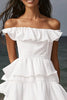 Load image into Gallery viewer, Ivory Tiered Midi Beach Engagement Dress with Ruffles