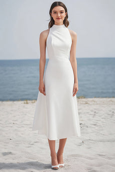Dusty Rose High Neck Ruched Maxi Rehearsal Dinner Dress
