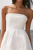Load image into Gallery viewer, Ivory Strapless Beach Midi Engagement Dress with Ruffles