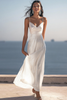 Load image into Gallery viewer, Sparkly Ivory Sequin Ruched Maxi Rehearsal Dinner Dress