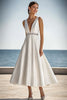 Load image into Gallery viewer, Sparkly Ivory V-Neck Maxi Satin Rehearsal Dinner Dress with Beading