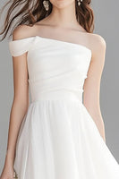 Load image into Gallery viewer, Ivory One Shoulder A Line Maxi Rehearsal Dinner Dress