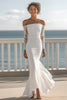 Load image into Gallery viewer, Ivory Mermaid Chiffon Maxi Rehearsal Dinner Dress with Long Sleeves