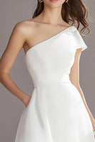 Load image into Gallery viewer, Ivory Organza One Shoulder Maxi Wedding Reception Dress