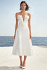 Load image into Gallery viewer, Floral Strapless Ivory Satin Maxi Rehearsal Dinner Dress