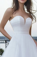 Load image into Gallery viewer, Ivory Tulle Sweetheart A Line Maxi Wedding Reception Dress