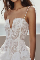 Load image into Gallery viewer, Ivory Lace A Line Mini Corset Bachelorette Dress with Ruffles