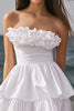 Load image into Gallery viewer, Ivory Tiered Strapless Mini Bachelorette Dress with Ruffles