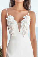 Load image into Gallery viewer, Ivory Satin Bodycon Floral Midi Bridal Shower Dress