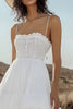 Load image into Gallery viewer, Ivory Tiered Boho Maxi Western Corset Wedding Dress with Lace