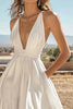 Load image into Gallery viewer, Satin Ivory Maxi Boho Western Wedding Dress with Pockets